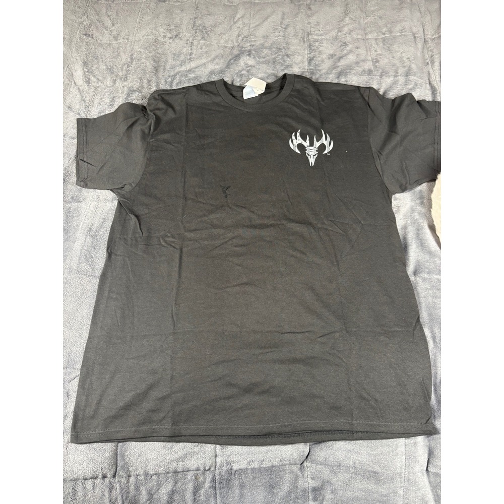Buck Wear Mens Black Antler Skull Graphic T-Shirt Delta Pro Weight Large 7491